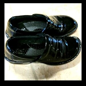 BOC patent leather klogs.